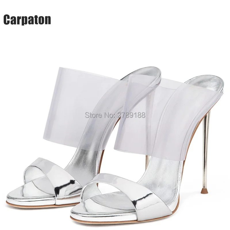 Designer Metallic Python Geprägt Feste Damen Rutschen Kühlen Strass Ankle Strap Dünne Cinderella Damen Gold Schuhe