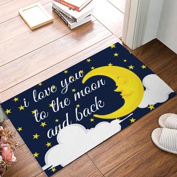 

Fabric & Non-Slip Door Mats - Starry Night I Love You To The Moon and Back Decorative Doormat Indoor/Outdoor Doormat