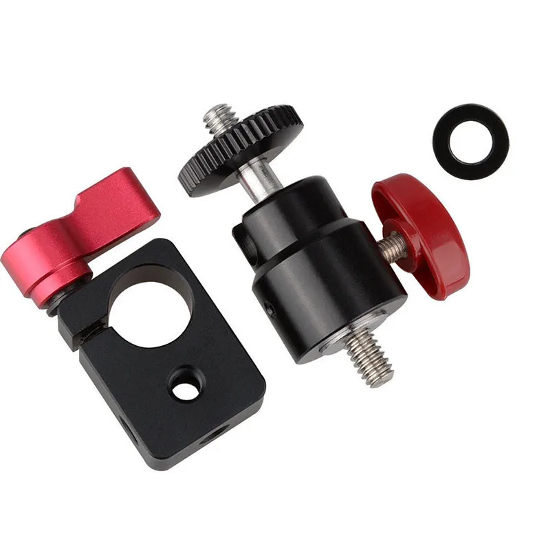CAMVATE Tripod Mount 15mm Rod Clamp+Ball Head 360 Swivel 14 Thread For Camera Monitor Photographic Studio Accessories C1410 (5)