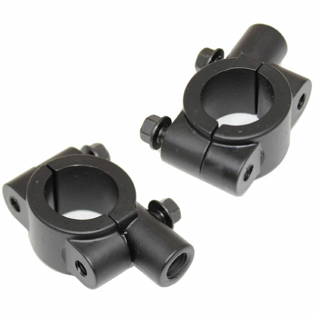 

2PCS 7/8Inch Motorcycle Handlebar Rear View Mirror Bracket Black Aluminium Clamp On Mount Holders For 10mm Stud Mounting