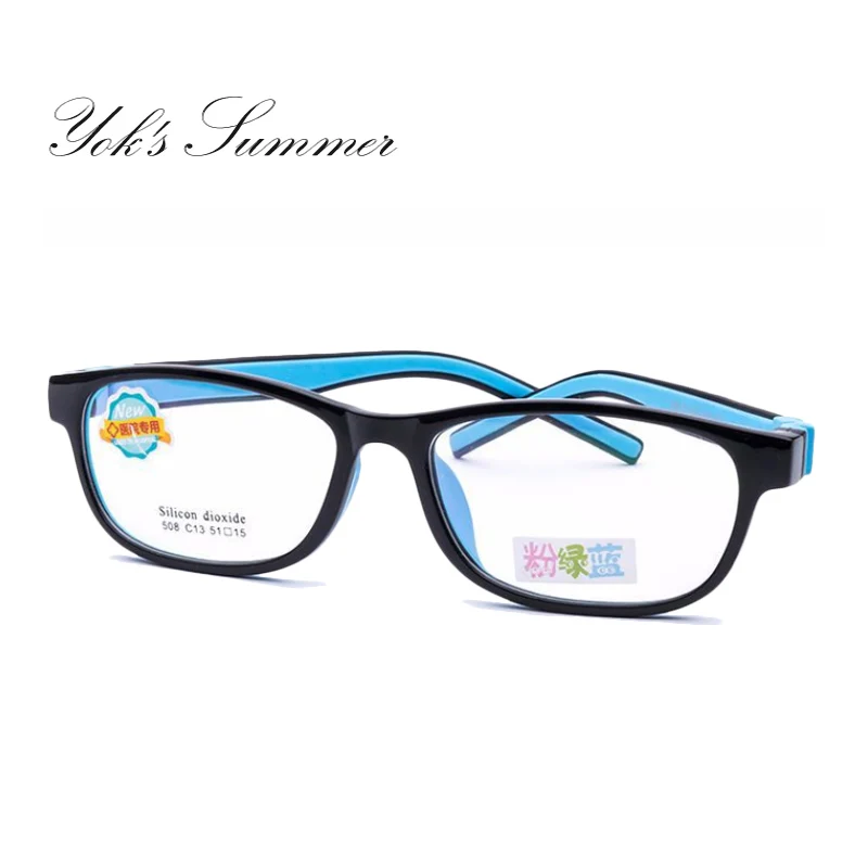 C7 Black Blue KOK'S Kids прямоугольная силиконовая оптическая оправа для очков для мальчиков и девочек, бренд Fexible TR90, Съемная оправа для очков по рецепту CN1275 - Цвет оправы: C7 Black Blue