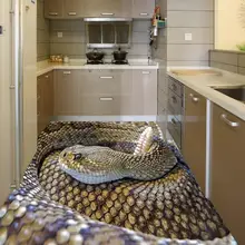 Креативный 3D стереоскопический пол Змеиный узор водонепроницаемый пол роспись ПВХ водонепроницаемый пол 3d пол обои