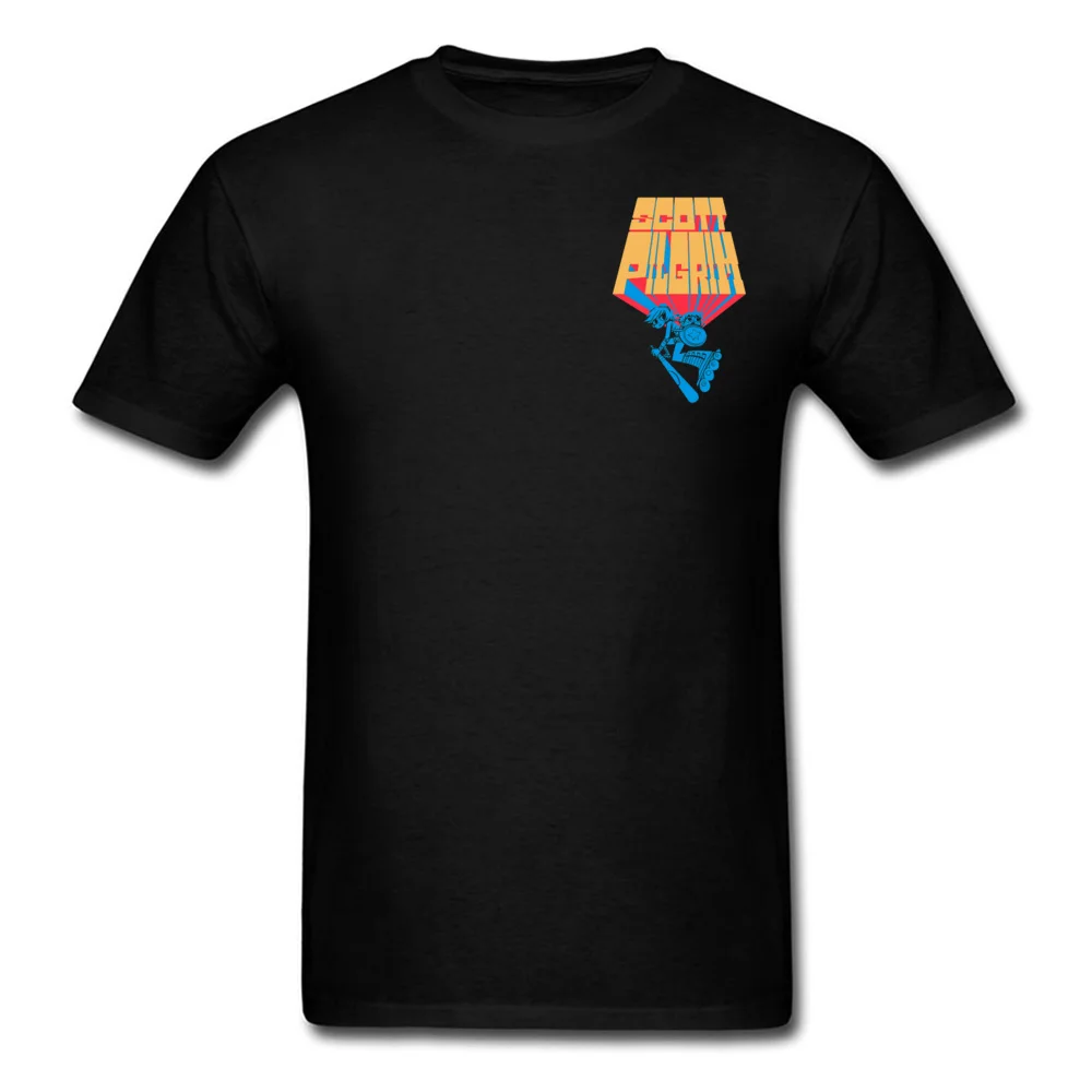 Tops Shirt T Shirt Scott pilgrim 1002 Summer Fall Short Sleeve 100% Cotton Fabric Round Neck Men T Shirts Simple Style Popular Scott pilgrim 1002 Chest black
