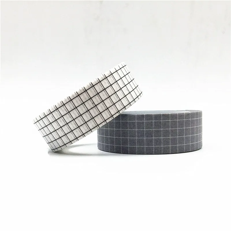 10M Black and White Grid Washi Tape Japanese Paper DIY Planner Masking Tape  Adhesive Tapes Stickers Decorative Stationery Tapes