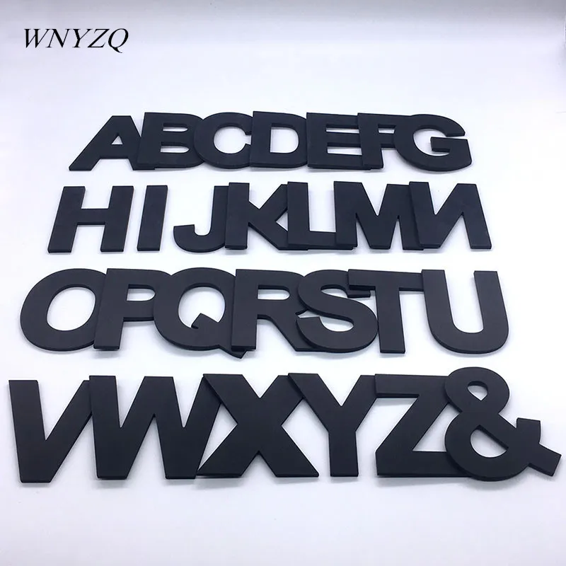 1 шт. 7,4*9 см черные пенопластовые буквы 3D трехмерные съемные английские буквы A-Z Сделай Сам Свадебная вечеринка домашний декор для комнаты 5Z