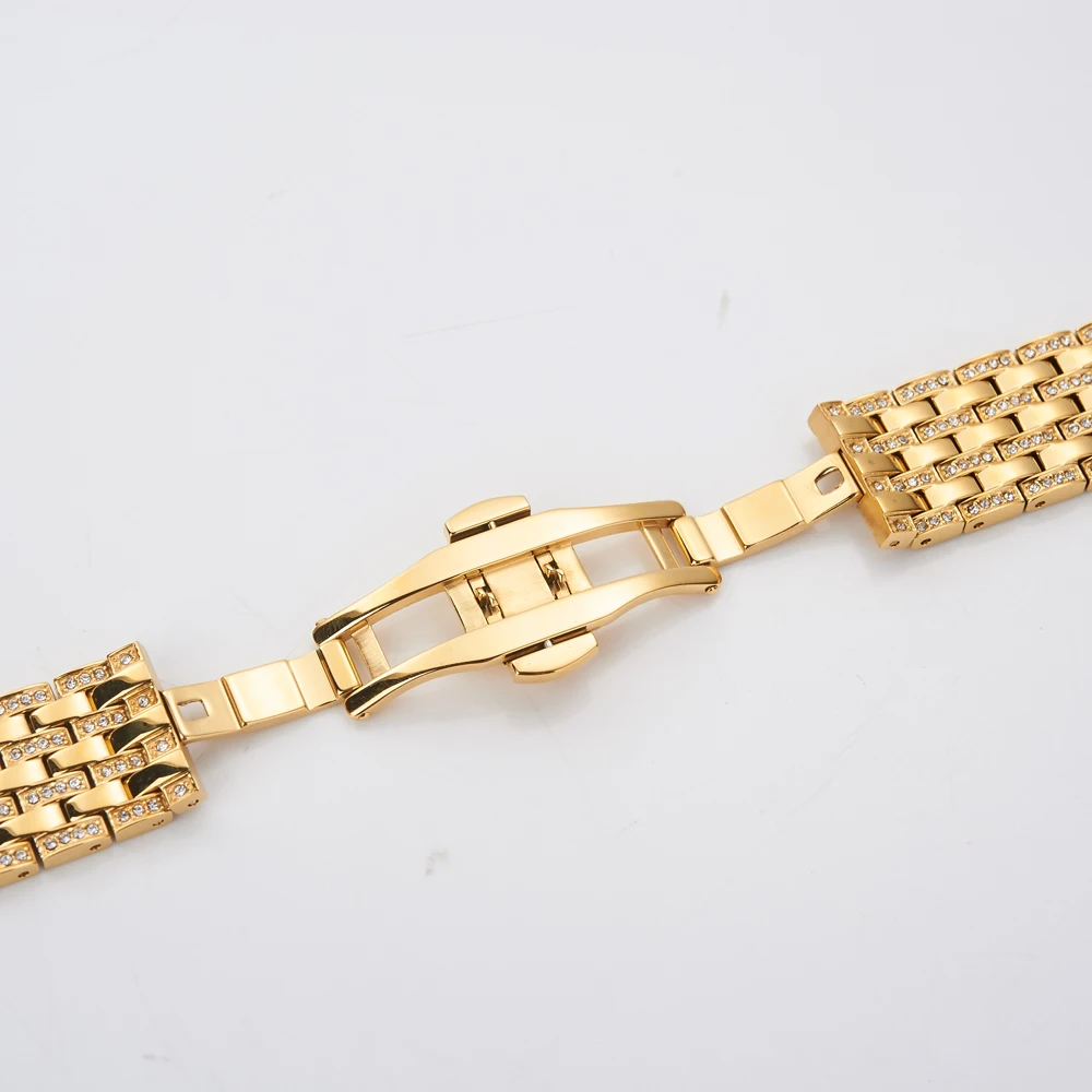 Ремешок для часов Apple Watch band Series 4 3 2 1 роскошный браслет из блестящего золота с