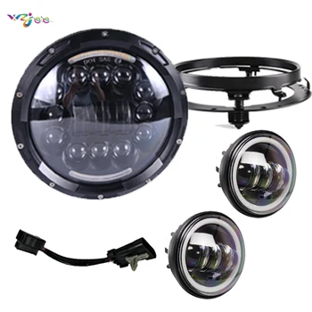 

LED Headlight with 4.5 inch Matching Passing Fog Lamps for Motorcycles with Mounting Bracket and Wire adapter