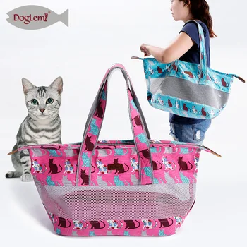 

Cat Carrier Travel Bag Soft Canvas Design Mesh Light Pet Carrier