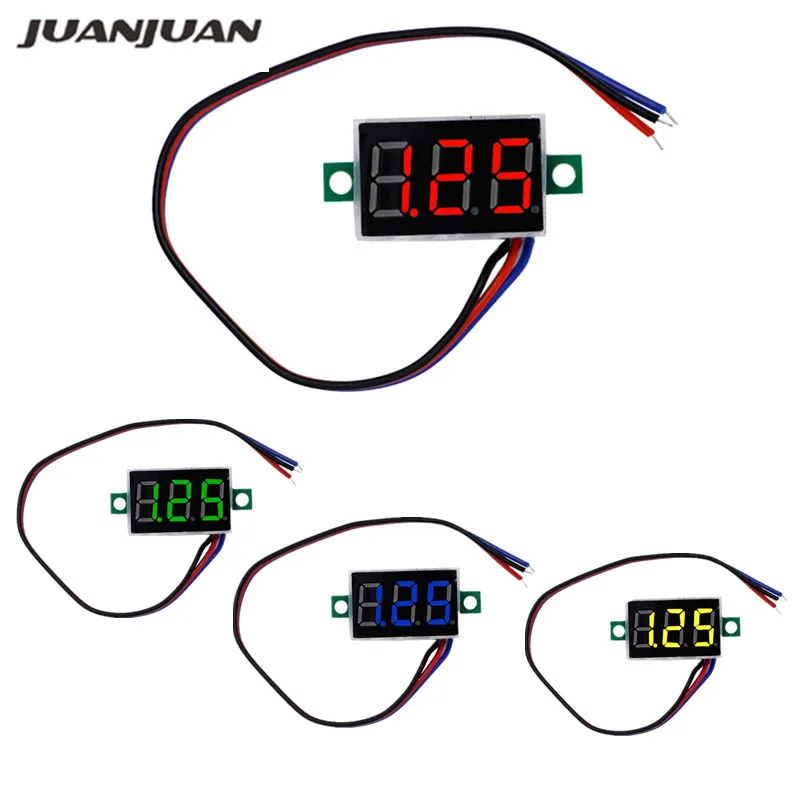 Мини 0,36 дюймов DC 0-100 в 3 бита цифровой Красный светодиодный дисплей Панель измеритель напряжения вольтметр тестер скидка 39