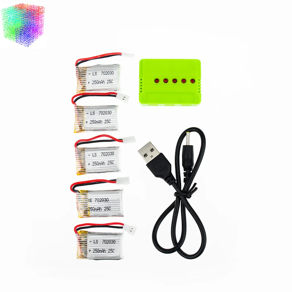 5 шт. 3 7 в 250 мАч 25C LiPo батарея с X5 зарядное устройство для Hubsan H107 H107L H107D JD385 JJ1000A H108C U816