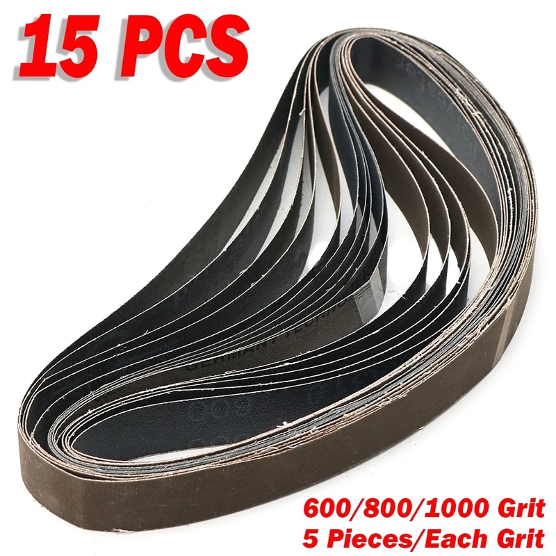 15Pcs  1'' x 30'' High Grit 600, 800,1000 Grit SC Sharpening & Polishing Belts Accessories