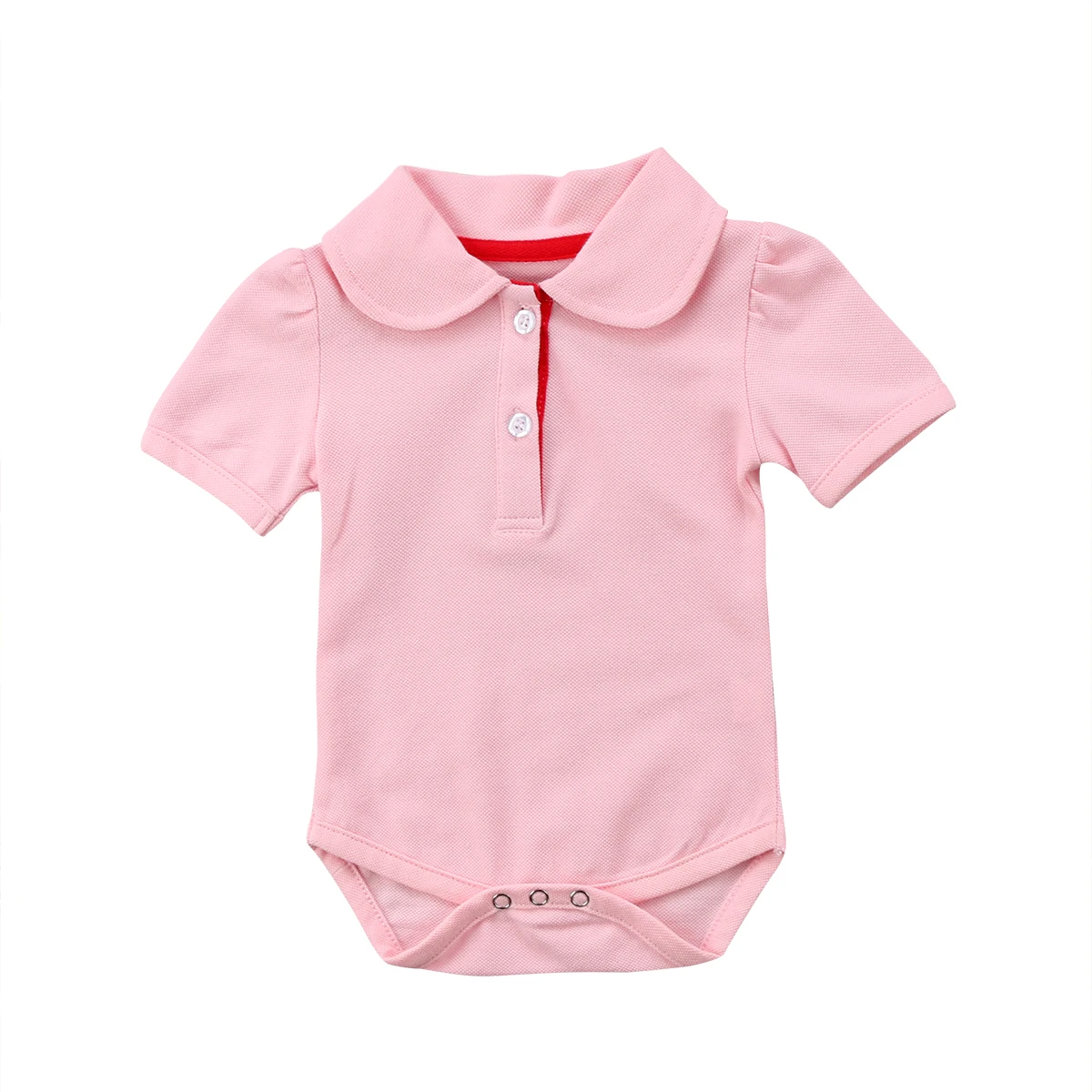 Джентльмен короткий рукав для новорожденных, Летний комбинезон для маленьких мальчиков и девочек - Цвет: Розовый