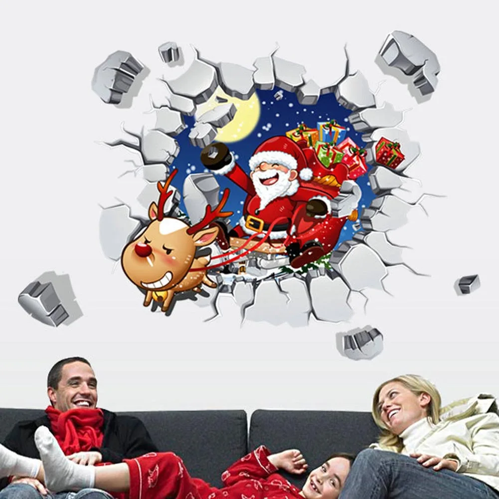 Christmas Decorations Santa Claus Christmas Snowlake Wall Stickers