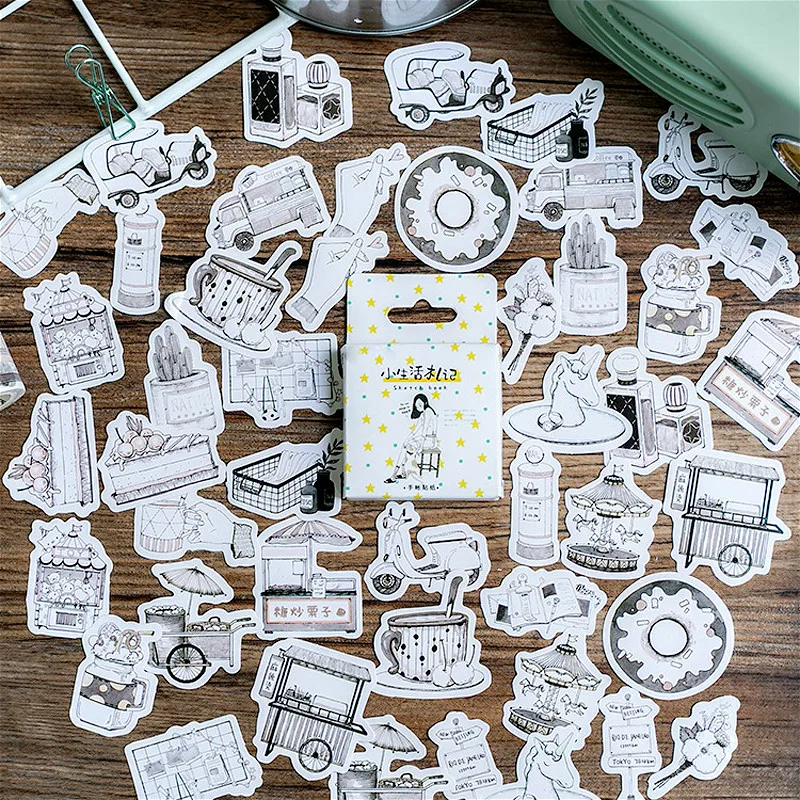 

46 Pcs/lot Creative Sketch Book Life Paper Sticker Decoration DIY Ablum Diary Scrapbooking Label Seals Stationery Supplies