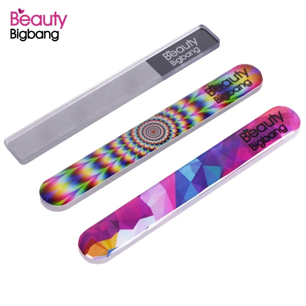 

BEAUTYBIGBANG 3 Patterns Chosen 90*13mm Nano Glass Nail Polished File Cleanable Shiny Grinding Buffer Manicure Nail Art Tool