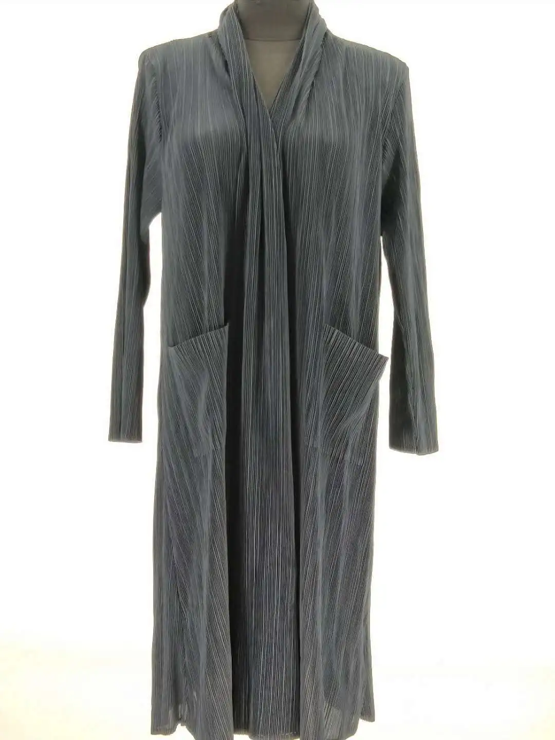 Goedkoop Voorjaar Van 2018 Nieuwe plus Size Vouw Lange Casual X lange Turn down Kraag Open Stitch Brede taille Jas
