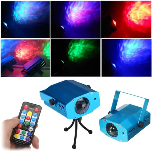

AOBO Lighting IR Remote 3W RGB LED Water Wave Ripple Effect Stage Light lighting Laser Projector with Mini Tripod for Party Show