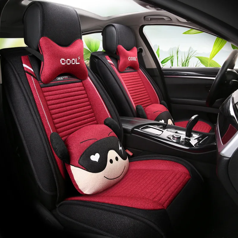 

linen winter fabric Car seat cover lovely 4 seasons universal seat cushion seat cover new arrival