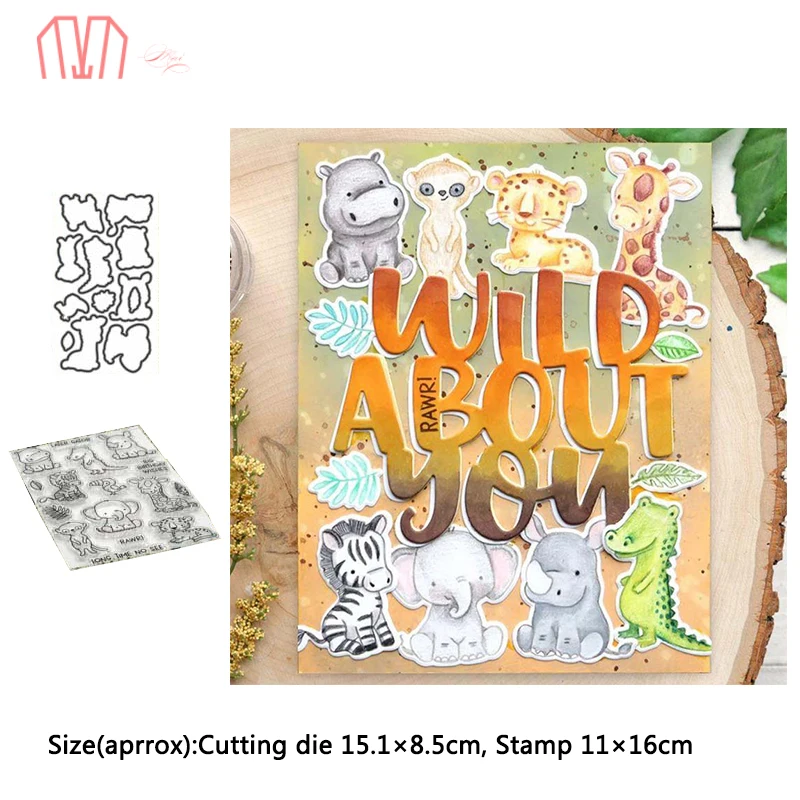 

Mai Various animals Metal Cutting Dies Stencils Cear Stamp for DIY Scrapbooking photo album Decorative Embossing DIY Paper Card