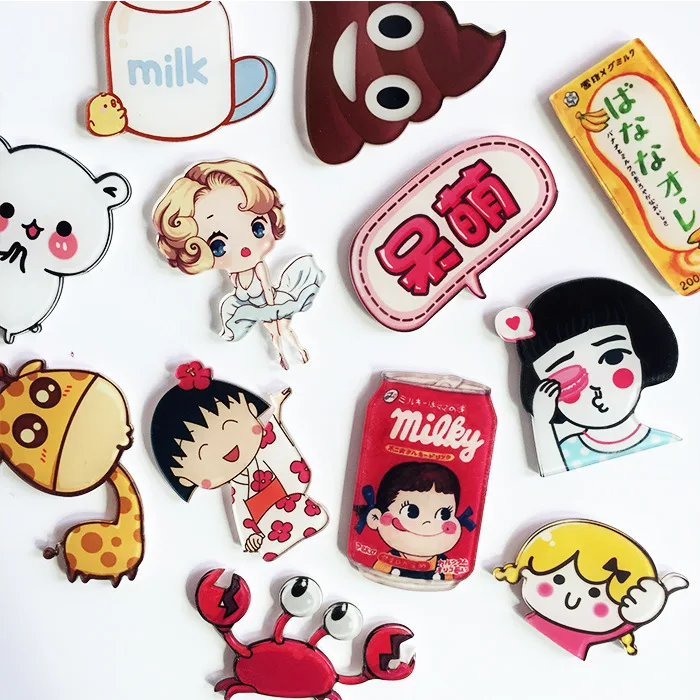 

Cartoon Cute Acrylic Harajuku Brooch for Children Animal Pin Women's Badge for Women Sweater Medal Popular Jewelry Wholesale