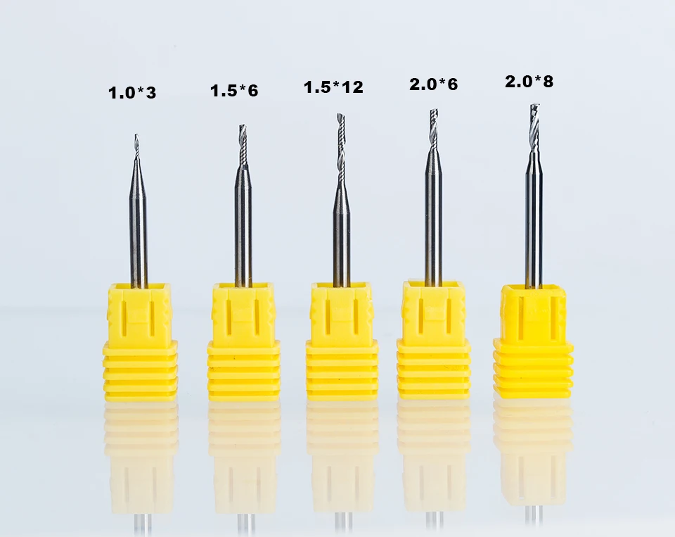 10 шт. 3,175 мм хвостовик твердосплавный хвостовик Концевая фреза Одна Флейта спиральные фрезы ЧПУ гравировальные сверла инструменты