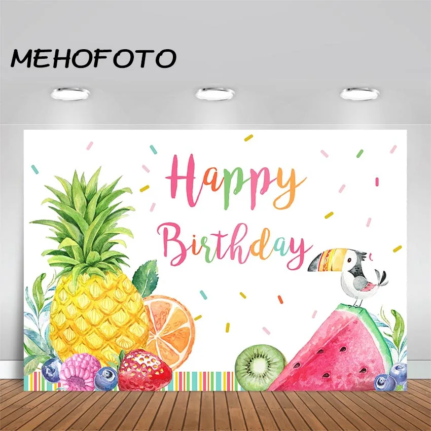 

MEHOFOTO Twotti Fruitti Birthday Backdrop Happy Birthday Fruit Birthday Party Photography Background Twotti Fruttis Backdrops