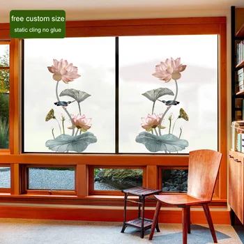 

Free Custom Size Decorative Glass Window Film No Glue Opaque Frosted Stickers Foil Digital Printing Bathroom Bedroom XK11