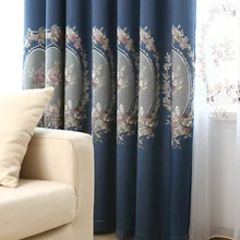 Nouveau Luxe Blackout Rideaux Pour Salon Faux Linge Rideau Pour Chambre Brodé Voile & Tissu Rideaux Stores Personnalisé
