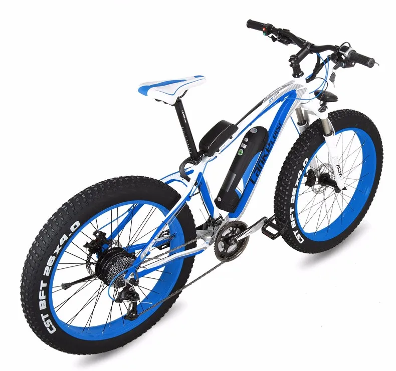 Perfect Electric bicycle 26-inch fat wheel electric mountain bike 27speed power mountain 4.0 tire snow lithium electric sports offroad 18