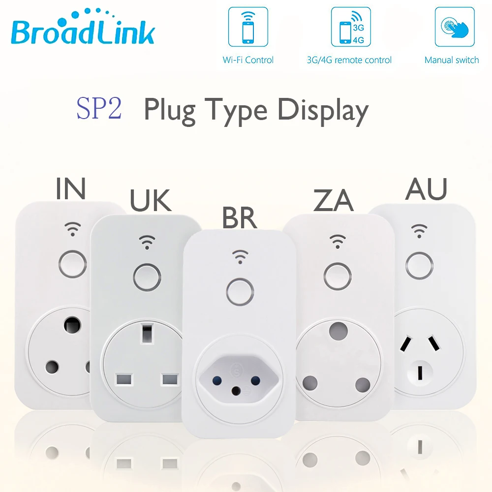 Broadlink оригинальная умная розетка Wi Fi SP2 работает с Alexa Google Home ZA IN BR UK AU EU Plug