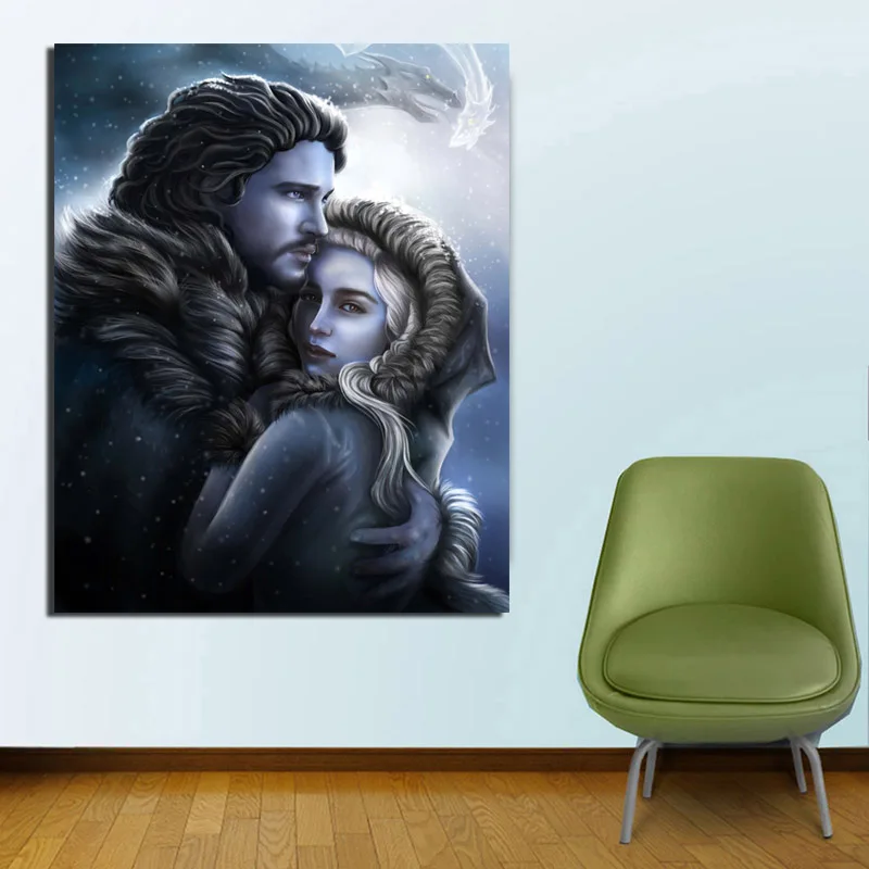 

Game Of Thrones White Walker Ice Dragon Canvas Painting Prints Living Room Home Decoration Modern Wall Art Oil Painting Posters