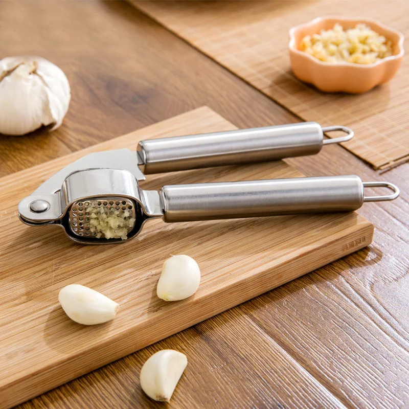 Household Stainless Steel Garlic Press Manual Squeeze Ginger Juice