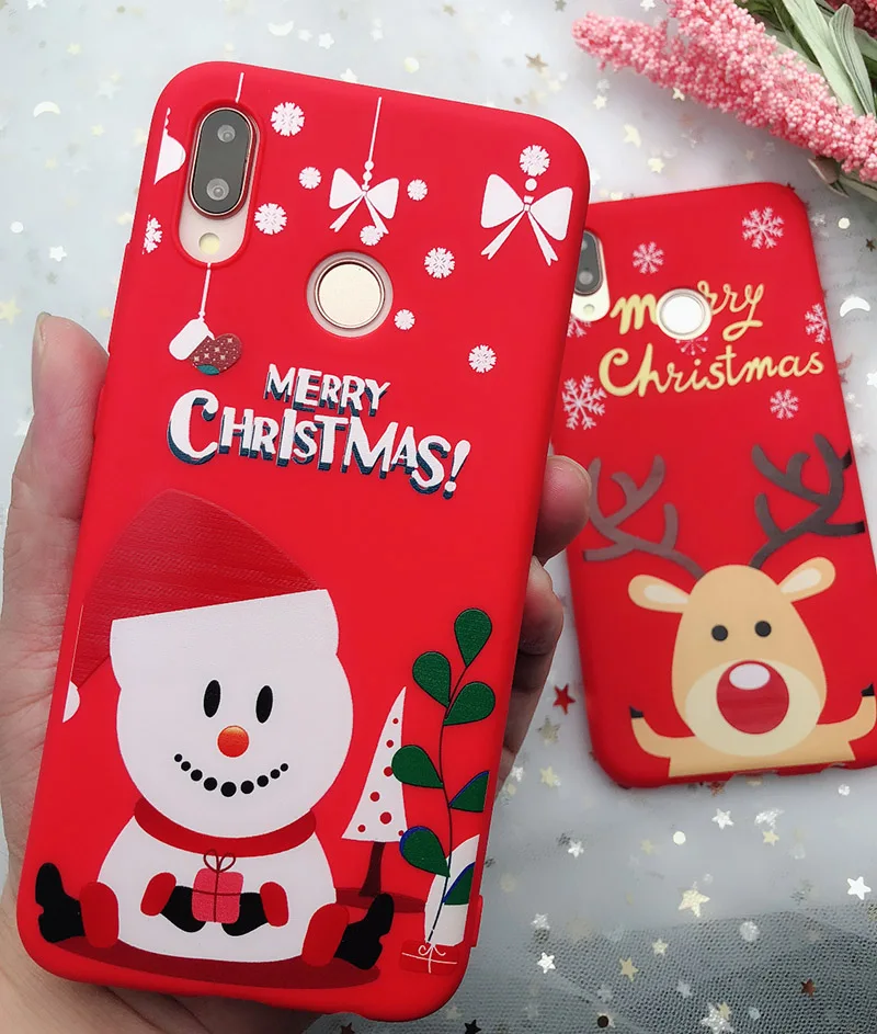 Christmas Soft Matte Case For Huawei P20 lite pro P8 9 10 P smart Mate 20 Honor 7A 7C 8X Y5 Y6 Y7 Y9 | Мобильные телефоны и