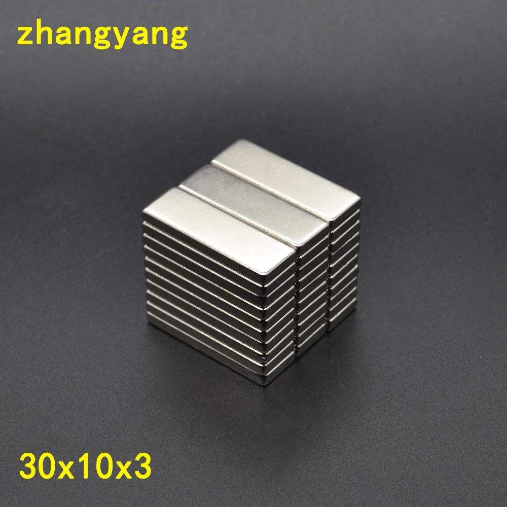 

2pcs 30mmx10mmx3 mm N35 Strong Bar Cuboid Block Magnets 30x10x3 Rare Earth Neodymium Square magnet Permanent magnet 30*10*3