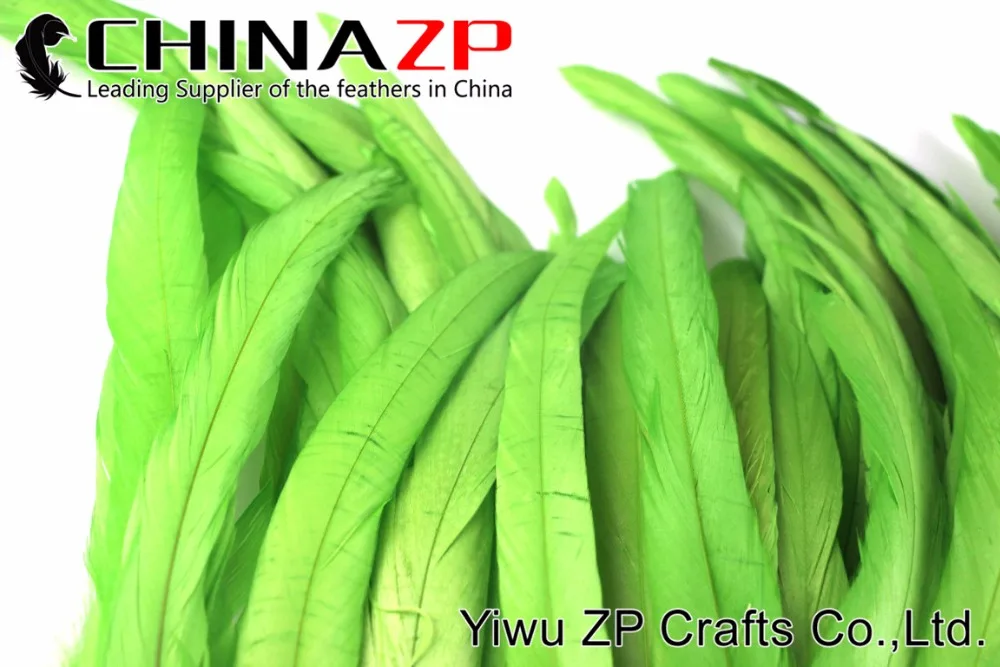 1 25~30cm cock feather Lime Green dyed (8)