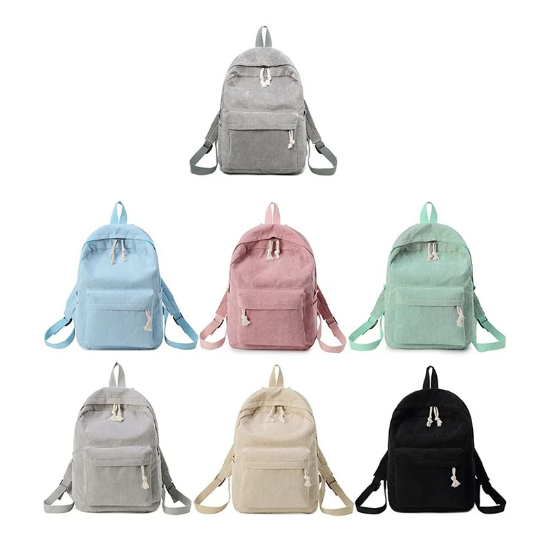 Mochila de tela suave de estilo Preppy Miyahouse con diseño de pana para mujeres mochila escolar para niñas adolescentes a rayas para mujeres