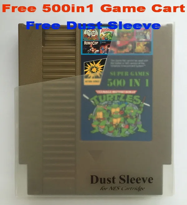 Free 500 in 1 Game Cart 72 Pins NES Game Cartridge Replacement Plastic Shell Free Dust
