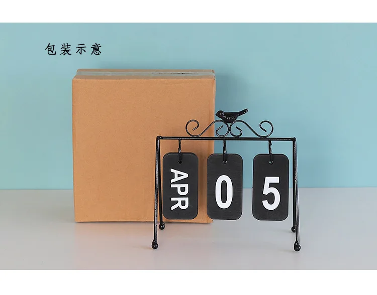Железный персонаж DIY Цифровая и алфавитная подвесная тарелка календарь, украшенная птицей украшение дома офисный Настольный дисплей