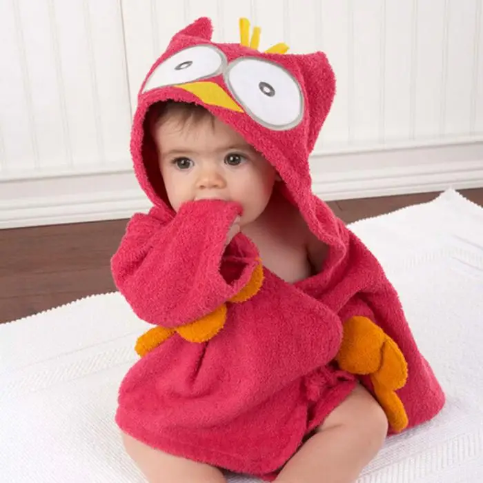 Вышитое мягкое детское платье; банный халат; дизайн с животными; Одежда для младенцев; FJ88