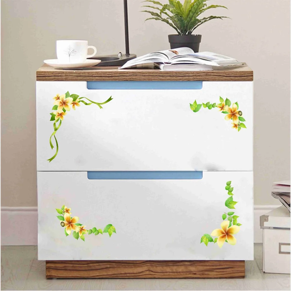 Colorful Flower Floral Vine Stickers Refrigerator cupboard Wedding Decoration Wall stickers decals (2)