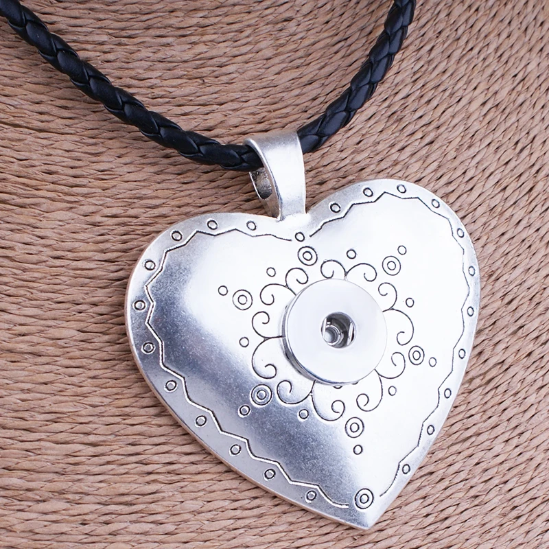 

18mm LOVE magnetic snap button necklace SU3386