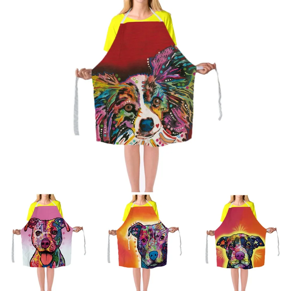 Lucu Desain Pet Anjing Pitbull Apron Unik Lady Kitchen Memasak