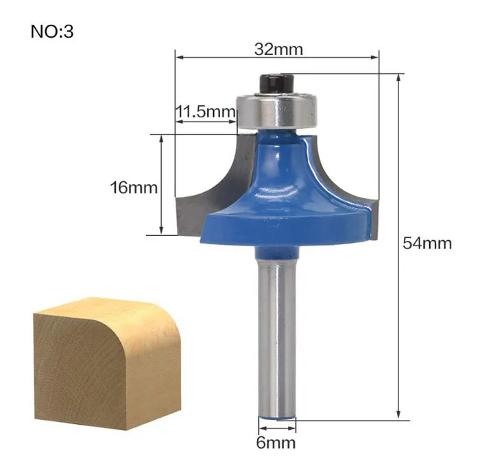 1 шт. 6 мм хвостовик древесины маршрутизатор бит фрезы прямой концевой фрезы триммер очистка заподлицо угловая круглая бухта коробка биты инструменты