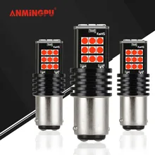 ANMINGPU 2х сигнальная лампа P21/5 Вт Led 1157 Тормозной резервный светильник 3030SMD Ba15s Led P21W Bau15s Bay15d Led Canbus лампа для автомобиля красный