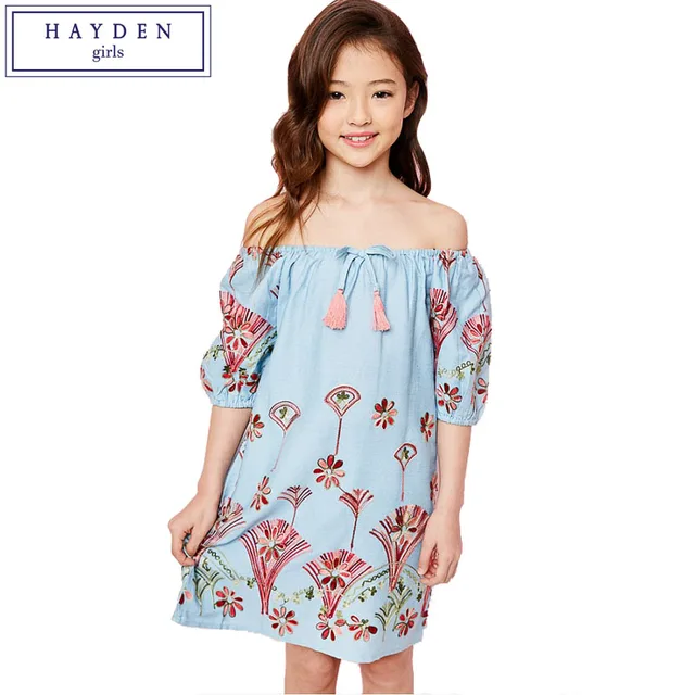 Hayden S Off Shoulder Dress Summer 2017 New Arrival Kids Hayden S Off Shoulder Dress Summer 2017 New Arrival Kids Dresses Beach Bohemian Flower Embroidery
