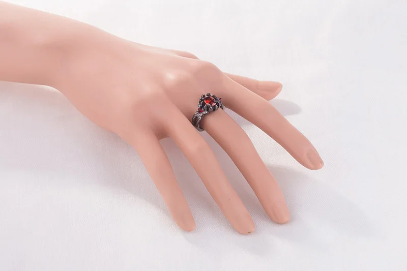 Панк Diablo серии кровавых цветов кольца, boulder элегантные кольца модные вечерние ювелирные изделия размер 5-12 рубиновое кольцо