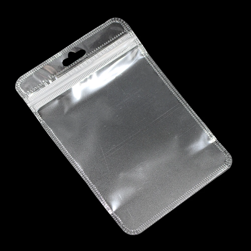250Pcs/ Lot Clear Plastic Zip Lock Resealable Packing Pouches For Jewelry Storage Zipper Poly ...