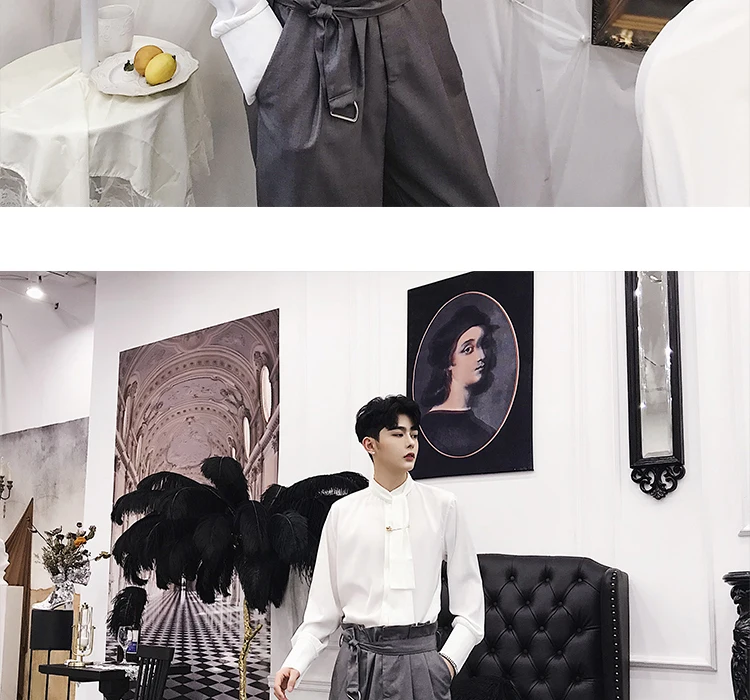 Черно-белая мужская модная Повседневная рубашка с длинным рукавом, мужские вечерние рубашки в готическом стиле, одежда для влюбленных