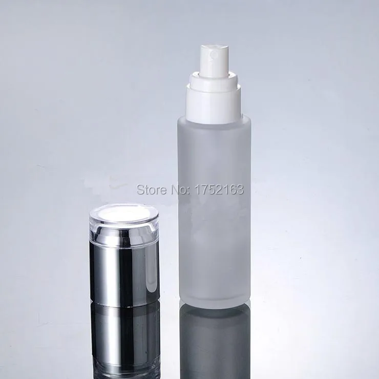 60ml Frosted Glass Bottles with white spray mist pump and Silver lid,glass bottle, Spray bottle