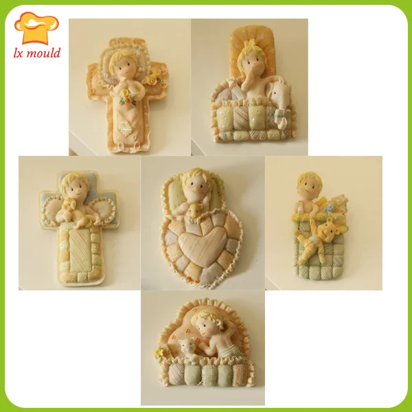 

2016 LXYY new variety of cute sleeping baby cake decorating mold silicone mold clay dry Pace Tools cute doll mold